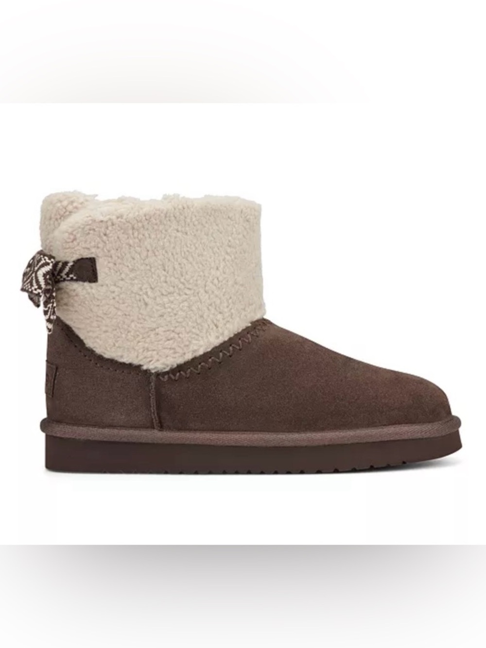 NWT Earth Cozy Shearling-Lined Ankle Boot Leather/faux Fur